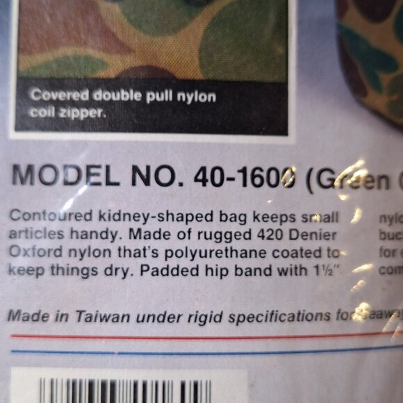 US CAMPER NEW SEALED DELUXE CAMOFLAUGE FANNY PACK 40-1600 - Picture 5 of 5